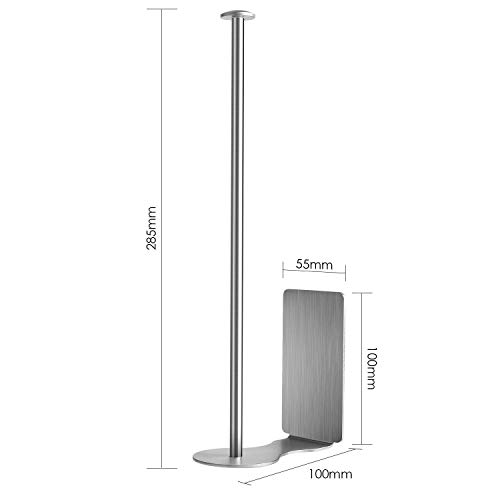 Homfa Soporte para Papel de Cocina Portarrollos de Papel Higiénico Acero Inoxidable Autoadhesivo 3M para Cocnia, Baño, Sala de Estar, Dormidorio y Sala de Estudio de Color Cepillado 28.7x10.2x5.4cm