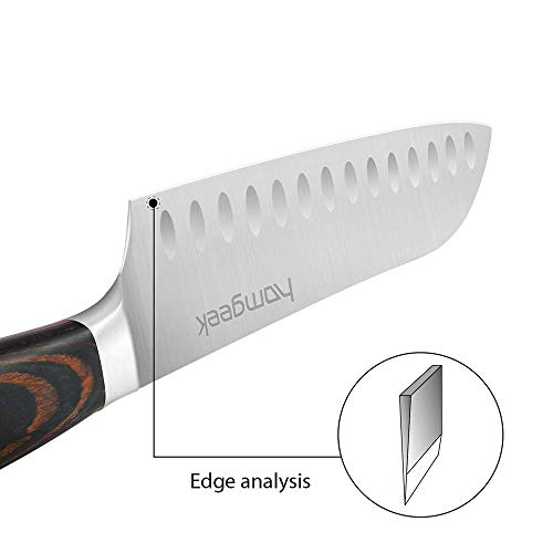 homgeek Cuchillo de Cocina Profesionales, Incluye Cuchillo Cocinero 7" and Cuchillo Santoku 8", Hecho de Acero Inoxidable 1.4116 Alemán, Mango Ergonómico