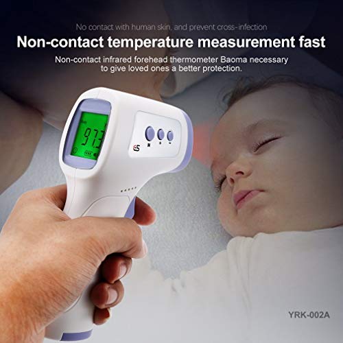 Homgrace Termómetro Infrarrojos médico sin contacto- Pistola láser pantalla digital medición frontal y corporal a distancia - para bebé niño adulto profesional