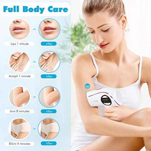 HOMIEE IPL Depiladora de Luz de Pulsada，Puede Usar 999,999 Veces de Equipo de Depilación Permanente, 5 Niveles y 2 Modos Instrumento de Depilación, Indoloro, Unisexo, Adecuado para Cara y Cuerpo