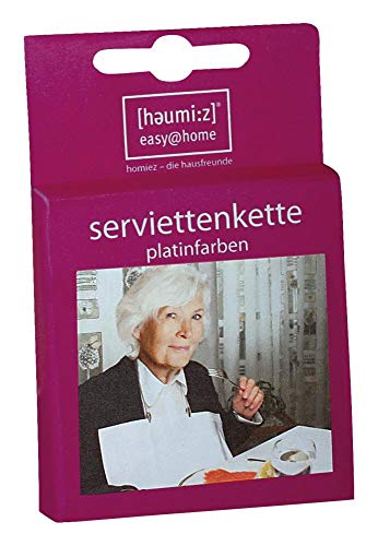 homiez servilleta Cadena, Cadena de servilletas, servilletero para el Cuello, Disponible en 2 Modelos Diferentes, Metal, Platino, 1 Unidad