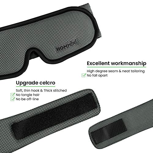 HOMMINI Antifaz para Dormir, Antifaz Dormir de Máscara, Algodón Puro Transpirable, con Correas Ajustables, Suave, 100% Anti-Luz Cómoda Agradable para la Piel