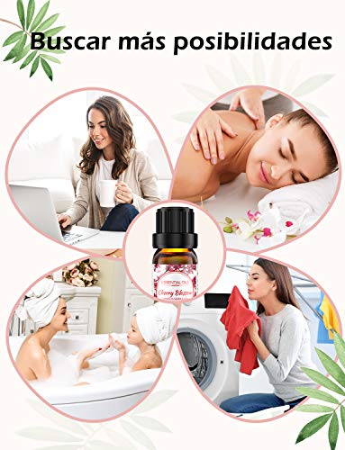 Homsay 6 * 10ml Aceites Esenciales Florales, Flores Aceites Esenciales para Humidificador Difusor Aromaterapia, 100% Puro Natural Set de Regalo de Perfume de Aceites