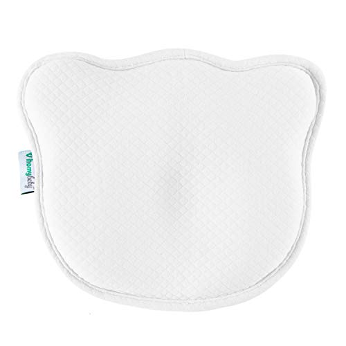 HOMYBABY Almohada Bebe | Cojin Plagiocefalia y 2 Fundas de Regalo 100% Algodón | Cojin Bebe con Diseño Ergonómico | Almohada Cuna Bebe