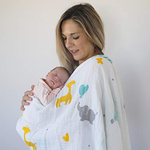 HOMYBABY Muselinas Bebe Algodon 120x120 [1pc] | Muselina Bebe de Algodón Orgánico | Manta Bebe Recien Nacido | Sirve como Toallita o Mantita para Bebe en Carrito, Cuna, Cambiador | Arrullo para Bebes