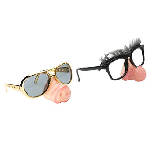 homyl 2pcs Moda Nariz de cerdo grande nariz Alte Hombre Gafas De Sol Divertida vestido Gafas Gafas Gafas Partito fotos puntelli