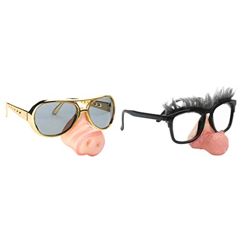 homyl 2pcs Moda Nariz de cerdo grande nariz Alte Hombre Gafas De Sol Divertida vestido Gafas Gafas Gafas Partito fotos puntelli