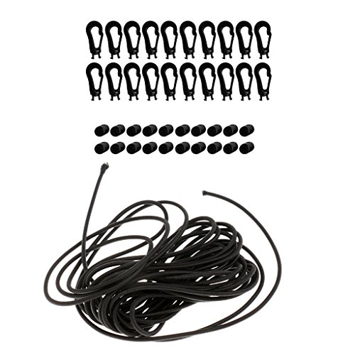 homyl cuerda Shock Bungee con 20 piezas mosquetón gancho cuerda elástica cuerda – 5 mm