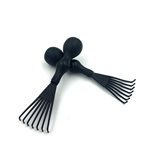 hongfei Limpiador de cepillo de pelo Removedor de limpieza de peine Herramienta de mango de plástico embebido para eliminación de cabello, polvo, pelusa y producto Salon Home - Negro