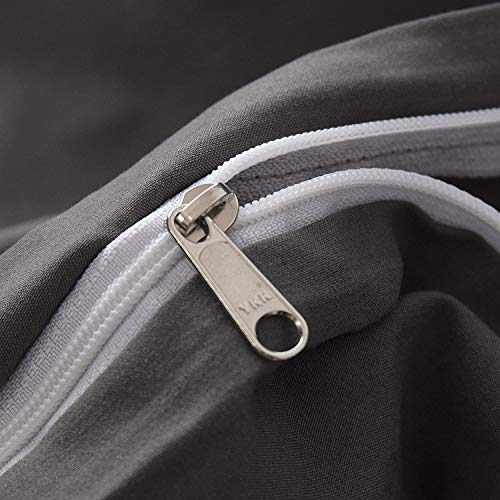 HOOMAGIC Juego de Fundas de edredón 220x230cm + 2 Fundas de Almohada 50x80cm 120g/㎡ Más Grueso Que Otros Vendedores Gris