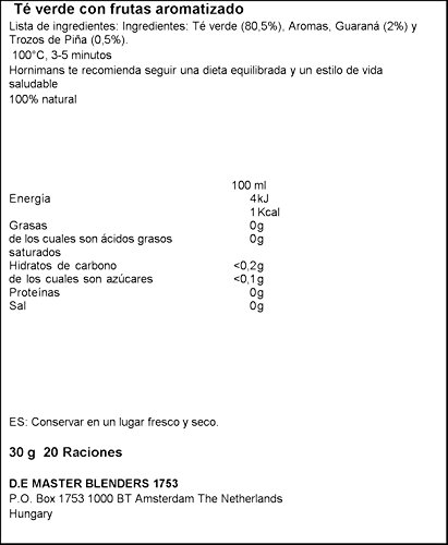 Hornimans Té Slim- Té Verde, Guaraná y Pina - 20 Bolsitas