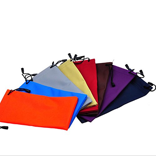 Hosaire 10 Piezas Bolsas de Joyas Gafas de Bolsillo de Moda Gafas de Sol Bolsa PU Bolsa para el Teléfono Móvil Gafas de Almacenamiento de Afeitar - Colorido