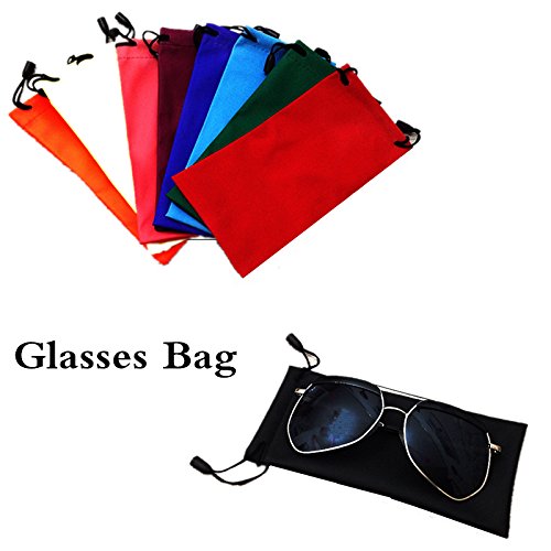 Hosaire 10 Piezas Bolsas de Joyas Gafas de Bolsillo de Moda Gafas de Sol Bolsa PU Bolsa para el Teléfono Móvil Gafas de Almacenamiento de Afeitar - Colorido