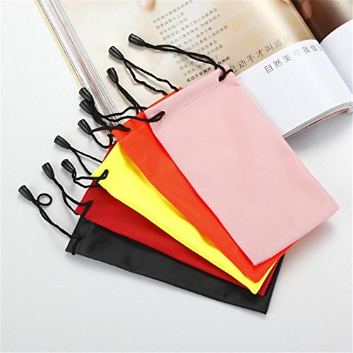 Hosaire 10 Piezas Bolsas de Joyas Gafas de Bolsillo de Moda Gafas de Sol Bolsa PU Bolsa para el Teléfono Móvil Gafas de Almacenamiento de Afeitar - Colorido