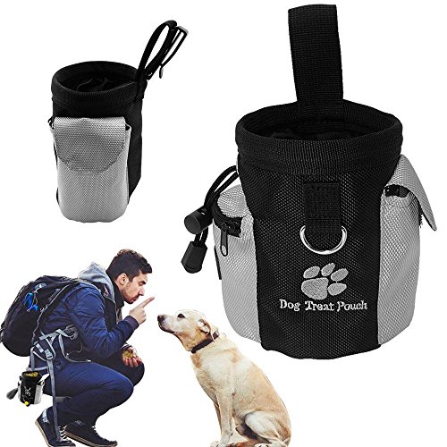 Hosaire 1X Bolso para recompensas caninas para Perro Bolso Perro Entrenamiento Alimentos Bolsa de Bolsa Caca incorporada Fácil de Llevar para Correr Senderismo Ciclismo Camping etc (Negro)