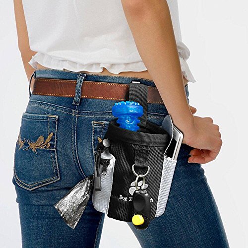 Hosaire 1X Bolso para recompensas caninas para Perro Bolso Perro Entrenamiento Alimentos Bolsa de Bolsa Caca incorporada Fácil de Llevar para Correr Senderismo Ciclismo Camping etc (Negro)