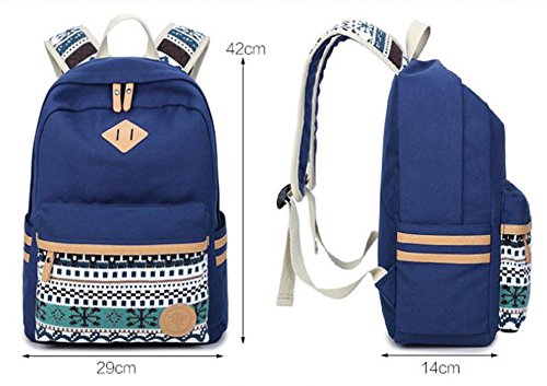 Hosaire Extra grante!Mochila Vintage de Lona para Las Mujeres Mochila Antigua para La Fuera Camping Picnic Deporte Mochila de Universidad (Negro)