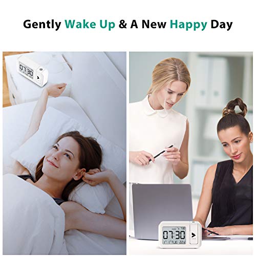 Hosome Reloj Despertador Digital Despertador Proyector con Temperatura 4 Brillo de Proyección Ajustable Volumen de 2 Niveles,Función de Snooze,Configuración de 12/24 H para Dormitorio y Oficina