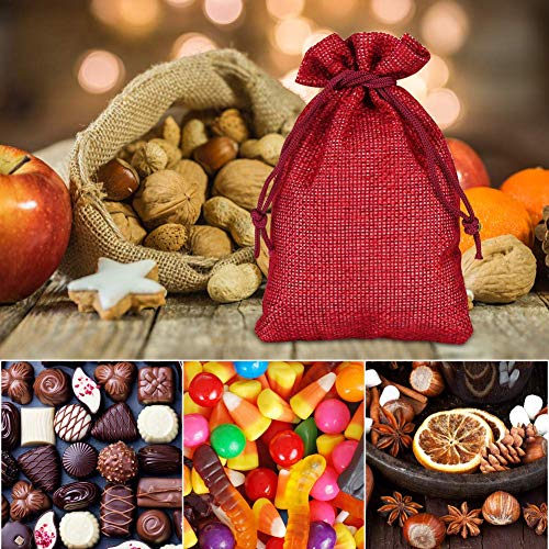 HOSPAOP Calendario de Adviento - 24pcs, Calendario Adviento Navidad, Bolsas de Yute para Rellenar con Bricolaje Calendario Adviento Casero, Bolsa de Regalo Navidad Decoración para el Hoga