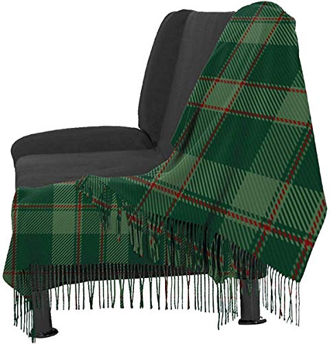 Hoswee Bufanda Chales para Mujer, Winter Warm Wrap Shawl Clan Douglas Tartan Print Scarves Blanket Scarf For Women Men