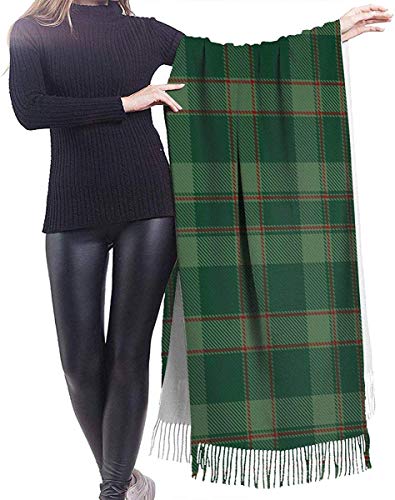 Hoswee Bufanda Chales para Mujer, Winter Warm Wrap Shawl Clan Douglas Tartan Print Scarves Blanket Scarf For Women Men