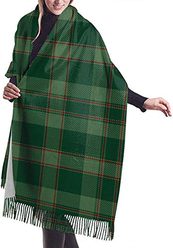 Hoswee Bufanda Chales para Mujer, Winter Warm Wrap Shawl Clan Douglas Tartan Print Scarves Blanket Scarf For Women Men