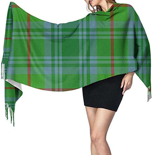 Hoswee Bufanda Chales para Mujer, Winter Warm Wrap Shawl Clan Douglas Tartan Print Scarves Blanket Scarf For Women Men