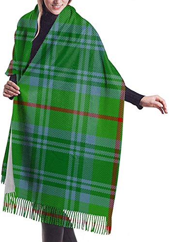 Hoswee Bufanda Chales para Mujer, Winter Warm Wrap Shawl Clan Douglas Tartan Print Scarves Blanket Scarf For Women Men