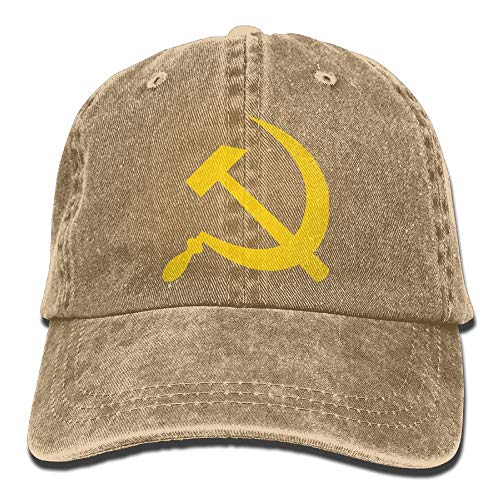 Hoswee Hombres Mujer Gorra Beisbol,Snapback Sombreros Hammer and Sickle Plain Adjustable Cowboy Cap Denim Hat for Women and Men