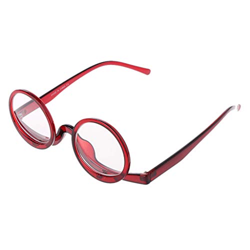 Hothap - Lupa giratoria de Maquillaje, Gafas de Lectura para Mujeres, Plegables, cosméticos, presbyopie para Personas Mayores Unisex, Rojo, 250