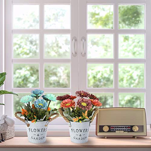 HOTLIKE Flores Artificiales Decoración, 3Pcs Plantas Artificiales de Maceta, Mini Artificiales Plastico Decorativas Plantas Falsas con Macetas para El Hogar Oficina Jardín Cocina Balcón (Estilo 6)