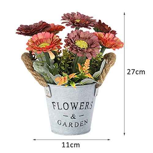 HOTLIKE Flores Artificiales Decoración, 3Pcs Plantas Artificiales de Maceta, Mini Artificiales Plastico Decorativas Plantas Falsas con Macetas para El Hogar Oficina Jardín Cocina Balcón (Estilo 6)