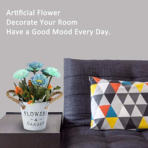 HOTLIKE Flores Artificiales Decoración, 3Pcs Plantas Artificiales de Maceta, Mini Artificiales Plastico Decorativas Plantas Falsas con Macetas para El Hogar Oficina Jardín Cocina Balcón (Estilo 6)