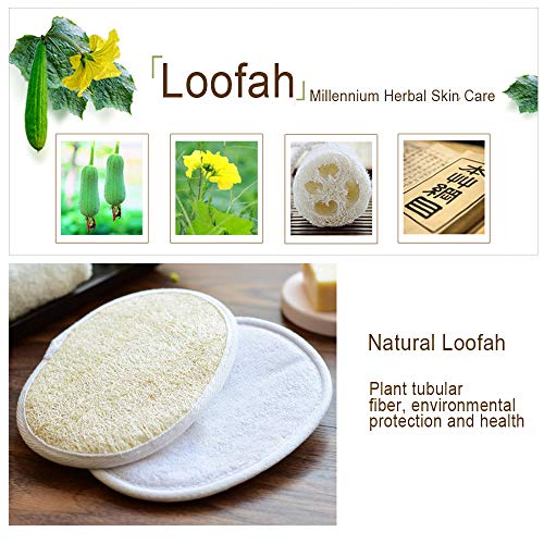 Hotott Almohadillas de esponjas, Esponjas Exfoliantes loofah Esponjas Loofah Esponja Espalda Scrubber Pad Exfoliante Corporal Set