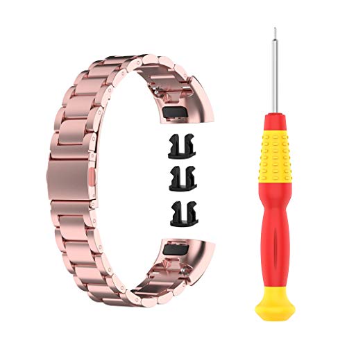 HOTPINK1 Correa de reloj de acero plateado, pulsera para Hua-wei Band 3/4 Pro TER-B34