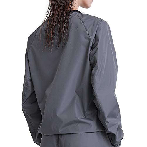 HOTSUIT Mujer Traje Sauna Chaqueta Deportiva Gimnasio Pérdida de Peso Chaqueta de Entrenamiento, Gris, S