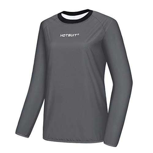 HOTSUIT Mujer Traje Sauna Chaqueta Deportiva Gimnasio Pérdida de Peso Chaqueta de Entrenamiento, Gris, S