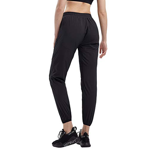 HOTSUIT Sauna Pantalones Mujer Pérdida Peso Gimnasio Pantalones Deportivos Entrenamiento, Negro, XL