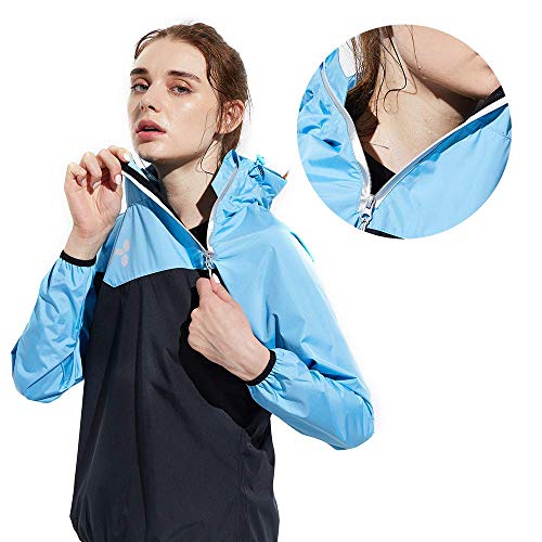 HOTSUIT Trajes de Sudoración Mujer Sauna Traje Pérdida de Peso Gimnasio Entrenamiento Fitness Trajes de Sudor Chaqueta Pantalón, Azul, M