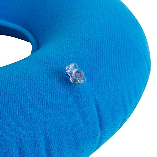Houdian Cojín Redondo Coxis Inflable con Bomba Almohada para Hemorroides- Soporte Lumbar para Hemorroides, Embarazo, Dolor en la Rabadilla, Próstata y Llagas - Azul Claro