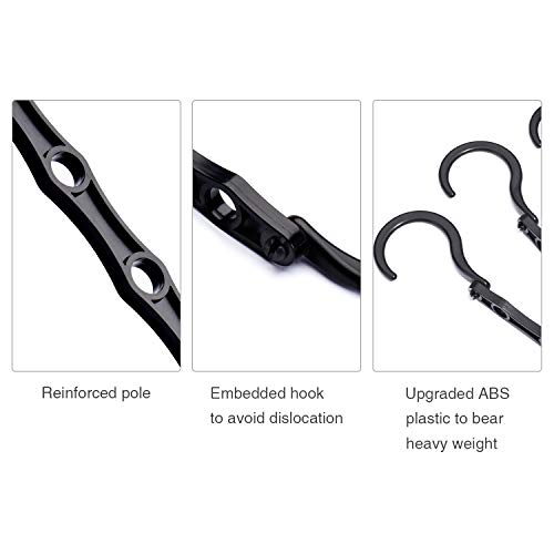 HOUSE DAY Perchas mágicas Negras Armario Ahorro de Espacio Armario Organizador de Perchas (Negro, 10pcs)