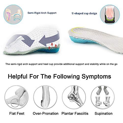 Housking Plantillas Ortopedicas Deportivas, Elevador de Altura Inserciones de Calzado Deportivo con Soporte para el dolor de talón, Espolones, Fascitis Plantar, dolor de rodilla y espalda