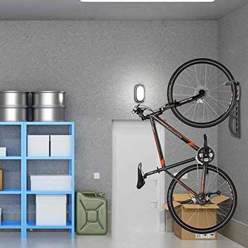 Housolution Soporte de Pared para Bicicleta Práctico, [4 PZS] Herramienta para Colgar Bicicletas de Montaje en Pared de Servicio Pesado, Ganchos de Pared de Garaje para Ahorrar Espacio – Negro