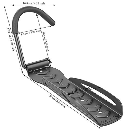 Housolution Soporte de Pared para Bicicleta Práctico, [4 PZS] Herramienta para Colgar Bicicletas de Montaje en Pared de Servicio Pesado, Ganchos de Pared de Garaje para Ahorrar Espacio – Negro