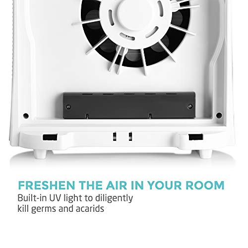 Houzetek Purificador Aire Silencioso (30dB) con Filtro HEPA, 3 Velocidades Ajustables y Lámpara UV Única, Purificación de hasta 170m³ para Hogar, Oficina
