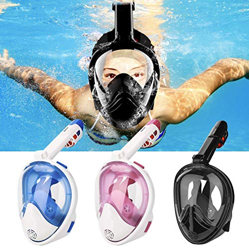 HOVNEE Máscara de Buceo,Máscara Snorkel Máscara para Buceo 180 ° tecnología panoránica, la Máscara de Snorkel de cámara Instalable para los Adultos,Adecuado para Interiores y Exteriores (Negro, S/M)