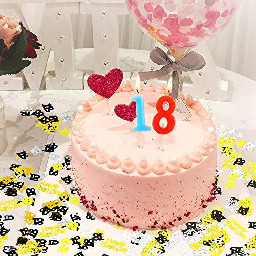 Howaf 18 cumpleaños Decoración Colgante remolinos Adornos de espirales y Feliz cumpleaños & 18 Mesa Confeti para 18 Años Decoraciones Fiesta de Cumpleaños