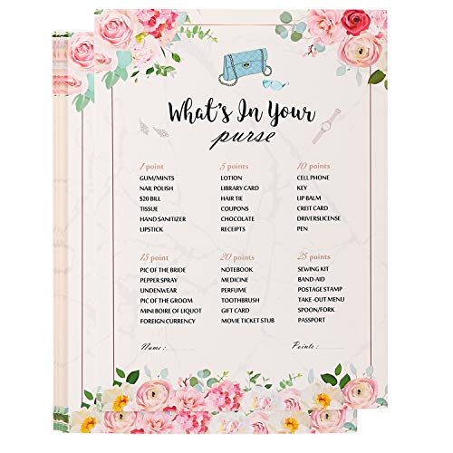 Howaf 40 x Despedida de Soltera Juegos Actividades Tarjetas, 4 Juegos, Despedida de Soltera Accesorios Amigas con Novia, Rosa, 5 x 7 Pulgadas