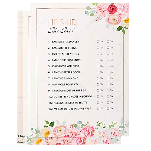 Howaf 40 x Despedida de Soltera Juegos Actividades Tarjetas, 4 Juegos, Despedida de Soltera Accesorios Amigas con Novia, Rosa, 5 x 7 Pulgadas