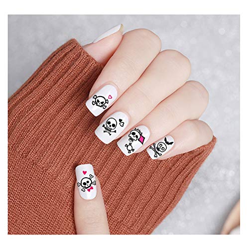 HOWAF Halloween Tamping Nail Art Set, 5 Pcs Plantillas para Uñas Placas estampacion uñas +1pcs Estampador+1pcs Raspador para uñas Halloween decoración manicura niñas Mujer